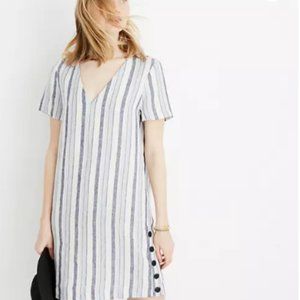 Madewell Linen side button easy dress